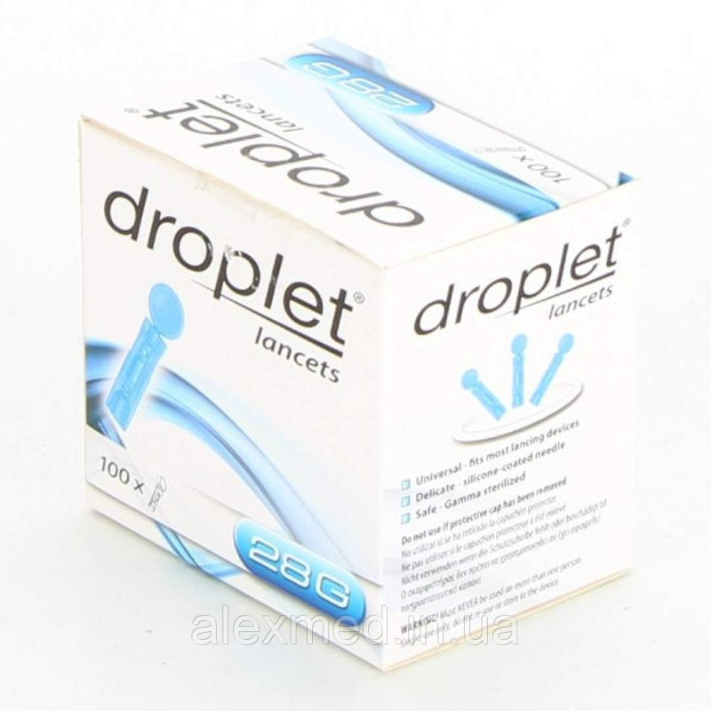 Ланцет Droplet персональний, одноразового використання, стерильний 28, 200