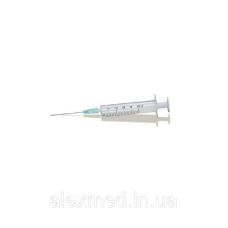 Шприці ін“ін“єкційні 3-х компонентні одноразові стерильні «ALEXPHARM» Luer, з голкою 20 мл