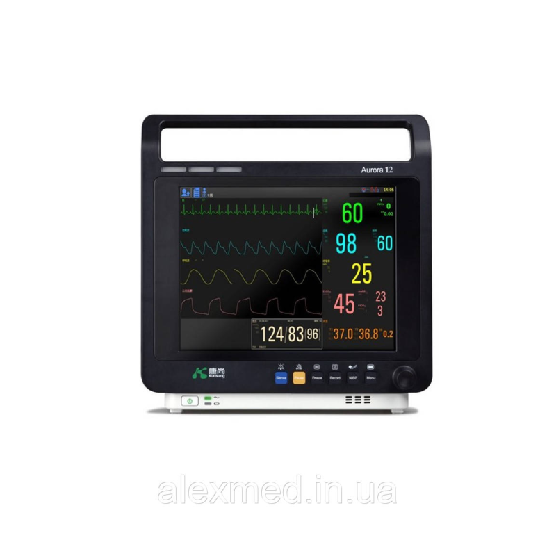 Монітор пацієнта Aurora 12 (12.1“ ЕКГ, ЧДД, SpO2, ПП, Ніад, T°)