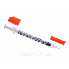 Шприц  ін“єкційний 3-компонентний, інсуліновий 1 мл U-100 з голкою 30G (0,3x13)