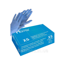 РУКАВИЧКИ НІТРИЛОВІ  HOFFEN 3.2Г НЕСТЕРИЛЬНІ ТЕКСТУРОВАНІ БЕЗ ПУДРИ, 100ШТ