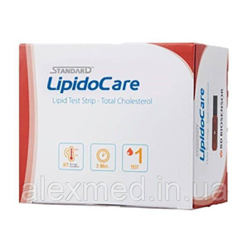 Тест-смужки SD BIOSENSOR на загальній холестерин LipidoCare 25 шт.