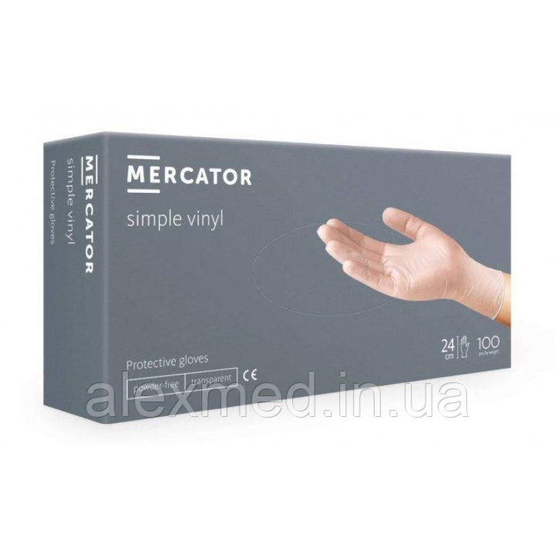 Рукавички вінілові Mercator® Simple Vinyl нестерильні неприпудрені прозорі M