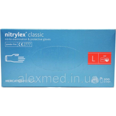 Рукавиці нітрилові оглядові Nitrylex Classic long нестерильні неопудрені розмір L