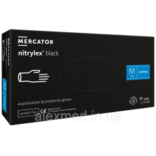 Нітрилові рукавички Nitrylex® Black чорні нестерильні M
