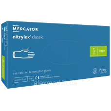 Рукавички нітрилові Nitrylex® Classic blue нестерильні неопудрені