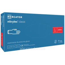 Рукавички нітрилові Nitrylex® Classic blue нестерильні неопудрені L