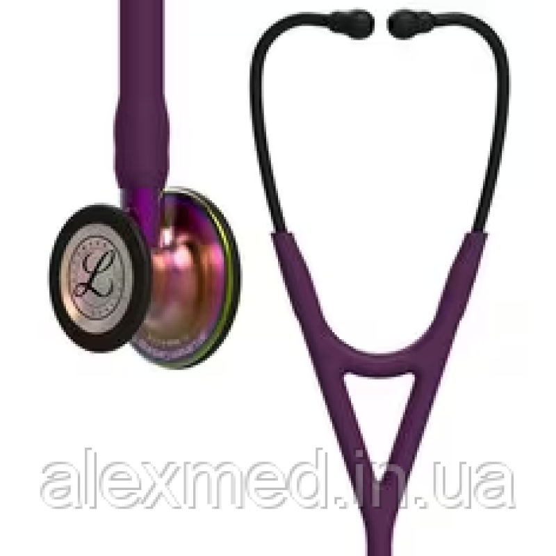 Стетоскоп 3M™ Littmann® Cardiology IV™ Сливовий із головкою кольору веселки