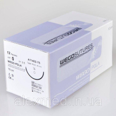 ПОЛІГЛАКТІН WEGO 2/0, нитка 75 см, голка, 30 мм, колюча 1/2