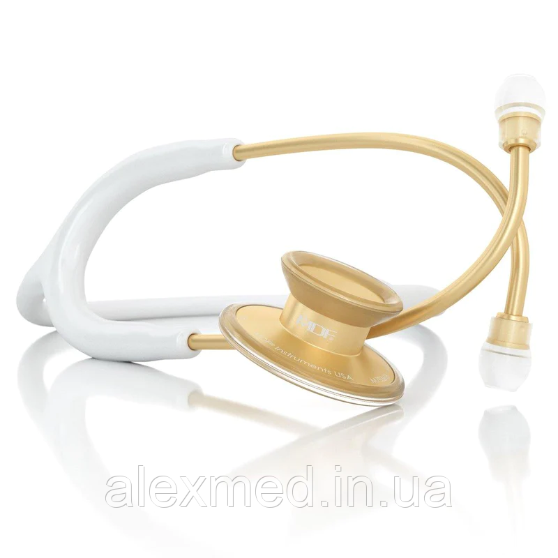 Стетоскоп з подвійною головкою MDF Acoustica XP Жовте золото в Білому Стетоскоп з подвійною головкою MDF Acoustica XP Жовте золото в Білому