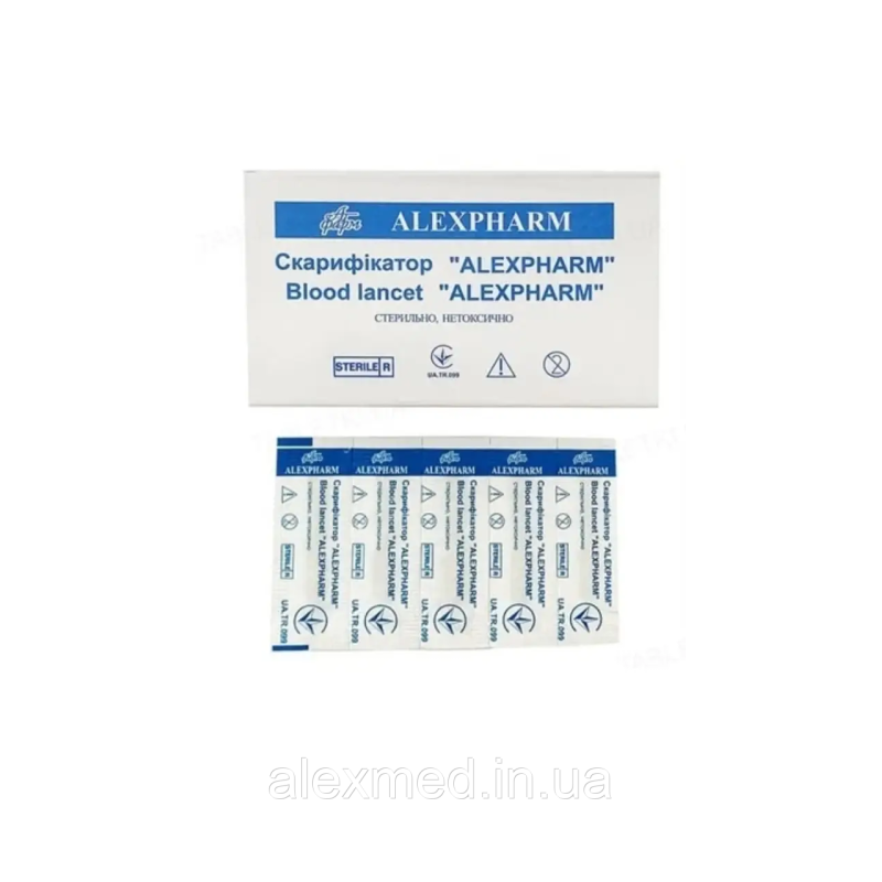 Скарифікатор сталевий Alexpharm стерильний 200шт Скарифікатор сталевий Alexpharm стерильний 200шт