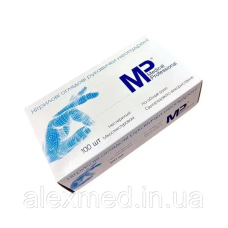Рукавички нітрилові медичні, без пудри, блакитні 100 шт.уп. Medical Professional M 100, S