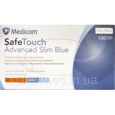 Рукавички Нітрилові Блакитні Medicom SafeTouch Advanced Slim Blue Без Пудри 3.5 г XL